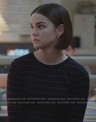 Callie’s navy striped long sleeve tee on Good Trouble