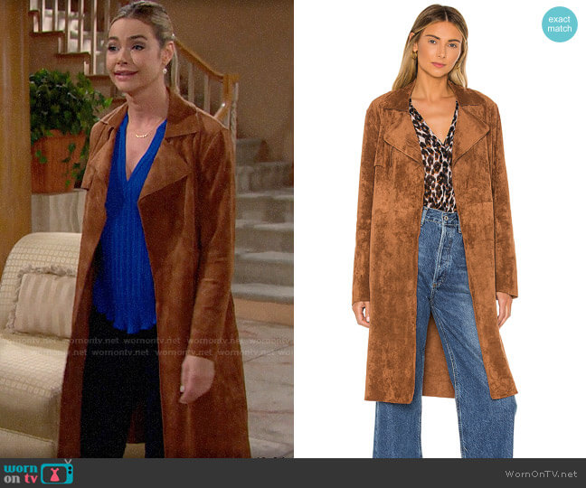 Blank NYC Coco Faux Suede Trench worn by Shauna Fulton (Denise Richards) on The Bold and the Beautiful