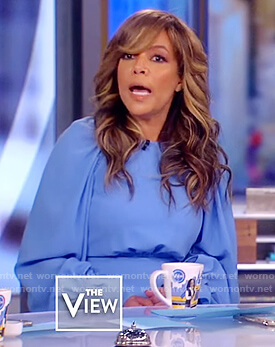 Sunny’s blue long sleeve midi dress on The View