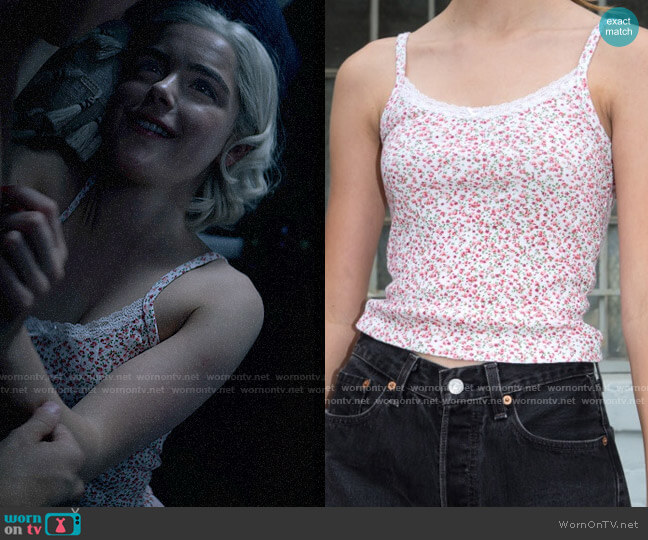 Brandy Melville Skyler Tank worn by Sabrina Spellman (Kiernan Shipka) on Chilling Adventures of Sabrina