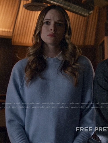 Caitlin’s blue sweater on Legends of Tomorrow