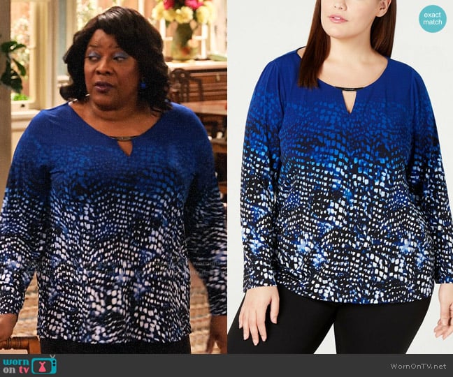 Calvin Klein Ombre Print Top worn by MDear (Loretta Devine) on Family Reunion