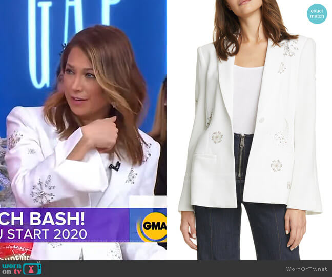Cinq a Sept Rumi Embellished Blazer worn by Ginger Zee on Good Morning America