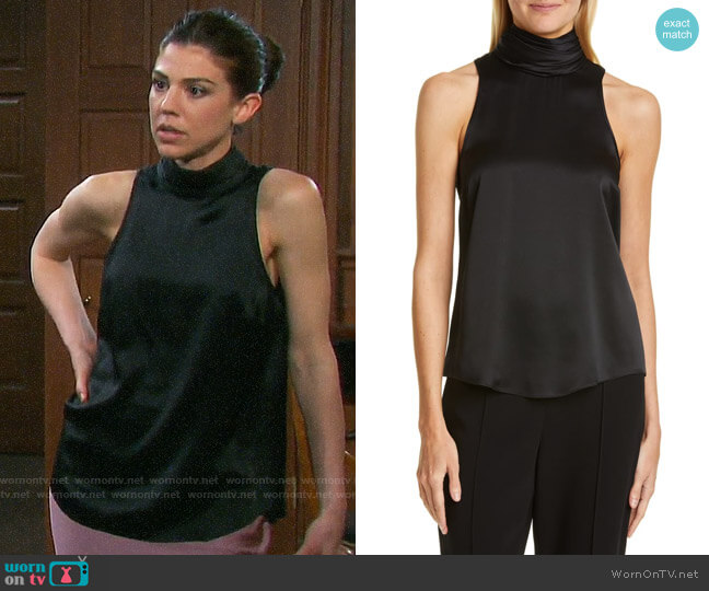 Cinq a Sept Jazlyn Top in Black worn by Abigail Deveraux (Kate Mansi) on Days of our Lives