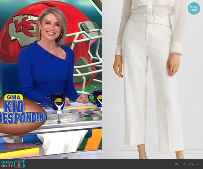 Club Monaco Belted Wool Pant worn by Amy Robach on Good Morning America