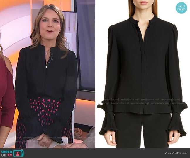 Co Essentials Ruffle Cuff Blouse worn by Savannah Guthrie on Today