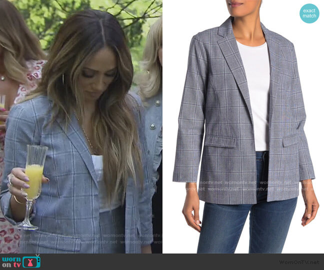 CupCakes and Cashmere Wheeler Plaid Boyfriend Blazer worn by Melissa Gorga on The Real Housewives of New Jersey