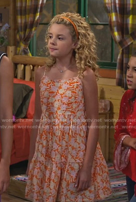 Destiny’s orange floral dress on Bunkd