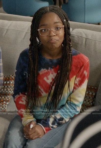 Diane’s tie dye sweater with stars on Black-ish