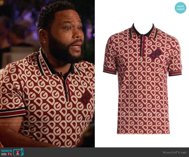 Dolce & Gabbana Logo Cotton Polo Shirt worn by Andre Johnson (Anthony Anderson) on Black-ish