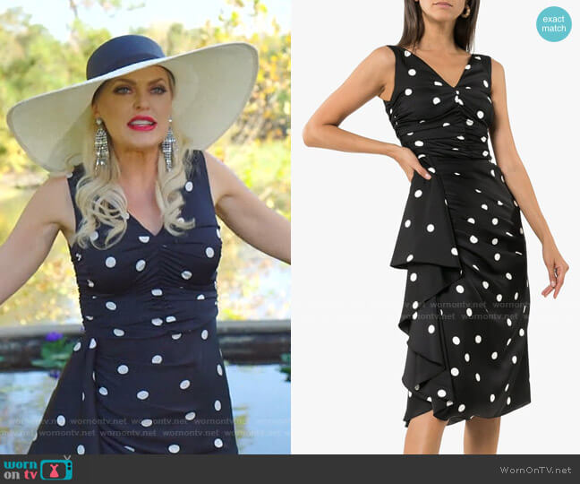 Dolce & Gabbana Sleeveless Polka Dot Ruffle Dress worn by Alexis Carrington (Elaine Hendrix) on Dynasty