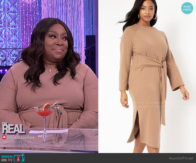 Eloquii Tie Waist Knit Dress worn by Loni Love on The Real