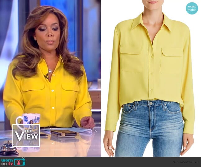 Equipment Signature Button-Down Shirt worn by Sunny Hostin on The View
