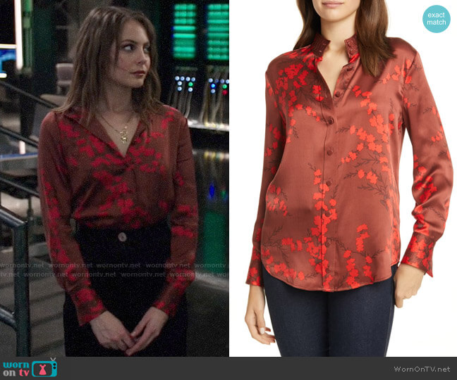 Equipment Maisa Top in Smoked Paprika Multi worn by Thea Queen (Willa Holland) on Arrow