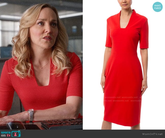 Escada Danisi Dress in Riga Red worn by Marissa Morgan (Geneva Carr) on Bull