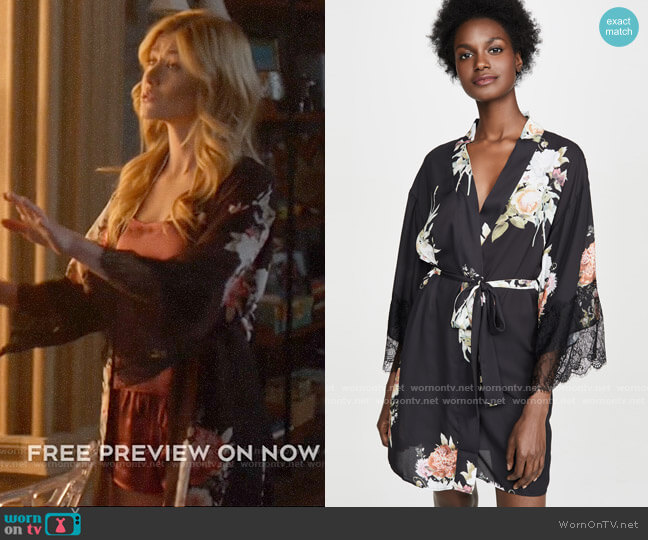 Flora Nikrooz Delphine Robe worn by Mia Smoak (Katherine McNamara) on Arrow