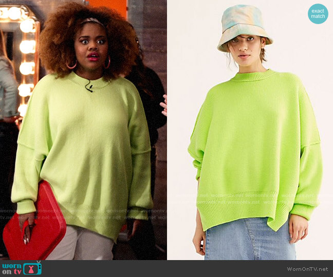 Free People Easy Street Tunic in Bright Lime worn by Kourtney (Dara Renee) on High School Musical The Musical The Series