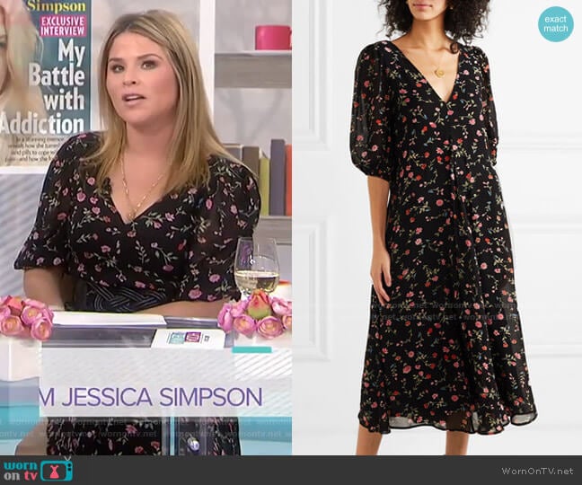 Ganni Elm Midi Dress worn by Jenna Bush Hager on Today