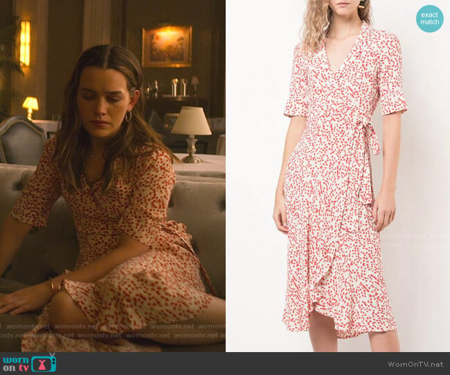 Ganni Printed Wrap Dress worn by Love Quinn (Victoria Pedretti) on You