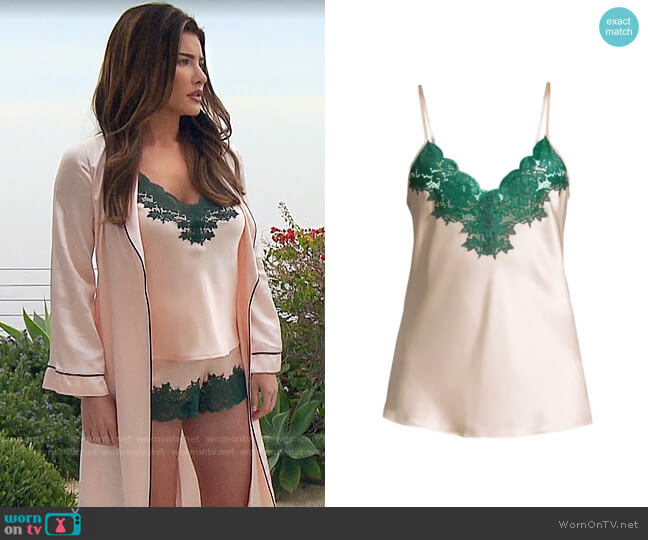 Ginia Lace-Trimmed Chemise worn by Steffy Forrester (Jacqueline MacInnes Wood) on The Bold and the Beautiful