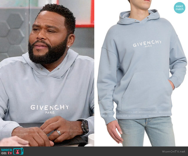 Givenchy Distressed Logo-Print Hoodie worn by Andre Johnson (Anthony Anderson) on Black-ish
