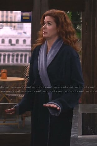 Grace’s navy bathrobe on Will and Grace