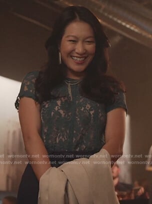 Sumi’s green lace top on Good Trouble