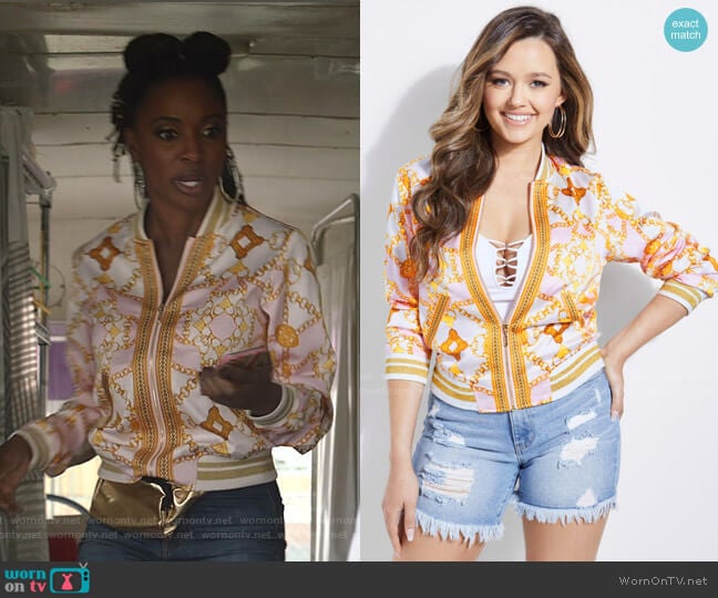 Guess Rae Jacket worn by Veronica Fisher (Shanola Hampton) on Shameless