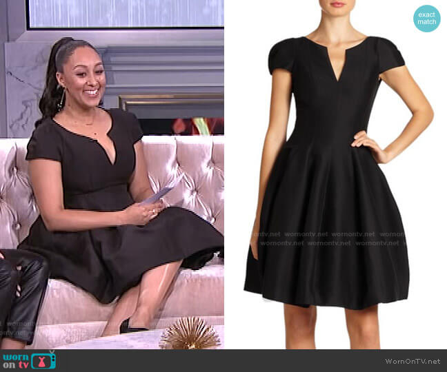 Halston Cotton & Silk Cocktail Dress worn by Tamera Mowry on The Real