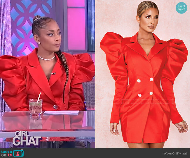 House of CB Esther Tux Dress worn by Amanda Seales on The Real