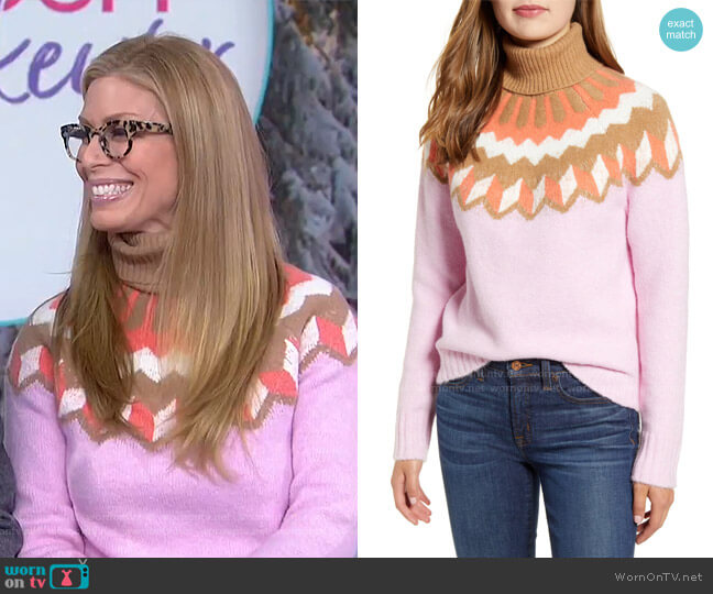 J. Crew Fair Isle Turtleneck Sweater worn by Jill Martin on Today