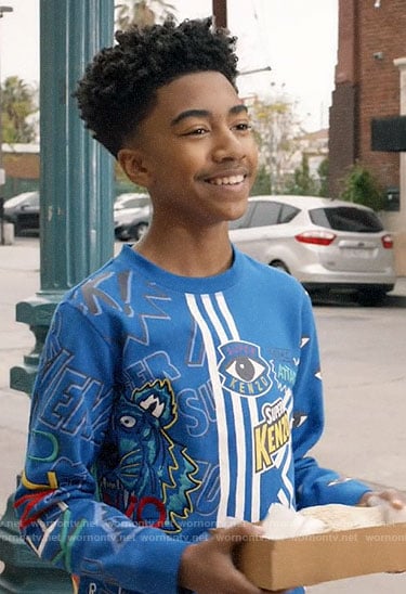 Jack’s blue striped Kenzo sweatshirt on Black-ish