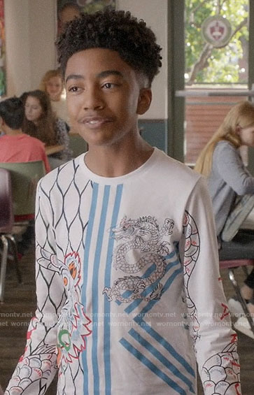 Jack’s tiger and dragon print t-shirt on Black-ish
