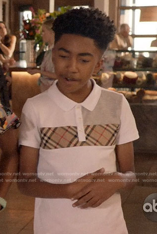Jack’s white check panel polo shirt on Black-ish