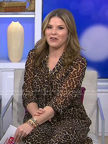 Jenna’s leopard print tie neck dress on Today