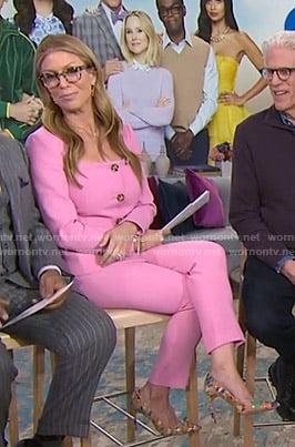 Jill’s pink square neck top and pants on Today