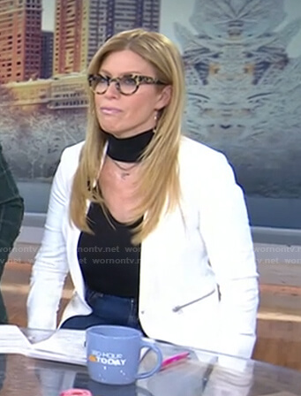 Jill’s white zip pocket blazer on Today