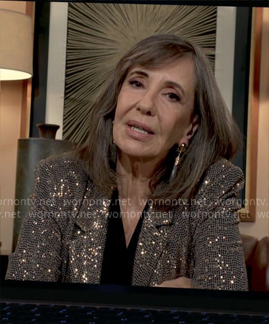 Jill’s sequin tie waist jacket on The Young and the Restless