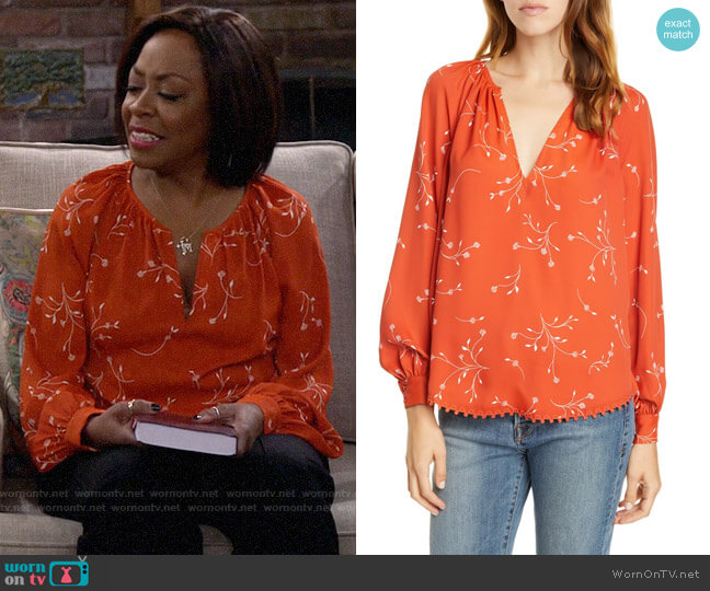 Joie Allea Blouse worn by Tina Butler (Tichina Arnold) on The Neighborhood