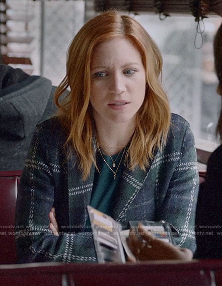 Julia’s plaid coat on Almost Family