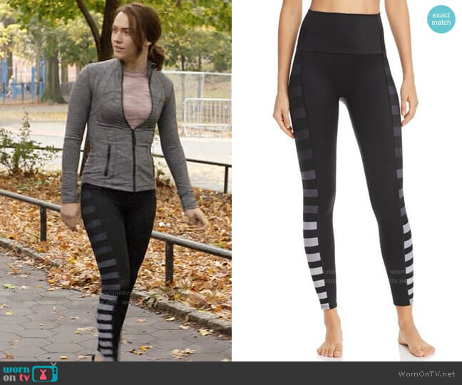 K-Deer Ombré Side-Stripe Ankle Leggings worn by Cara Bloom (Violett Beane) on God Friended Me