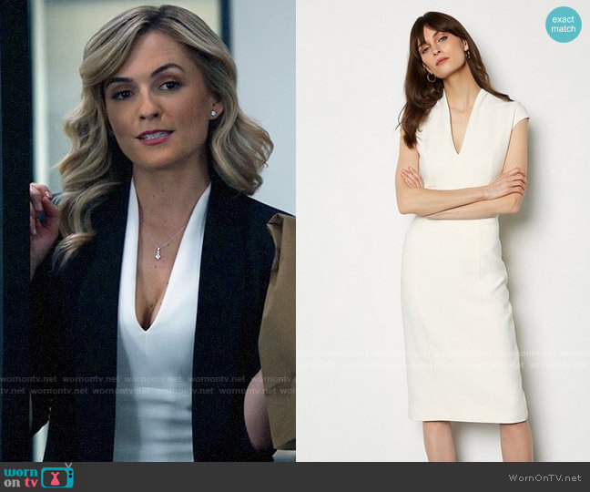 Karen Millen Ruched Sheath Dress worn by Amy Quinn (Lindsey Gort) on All Rise
