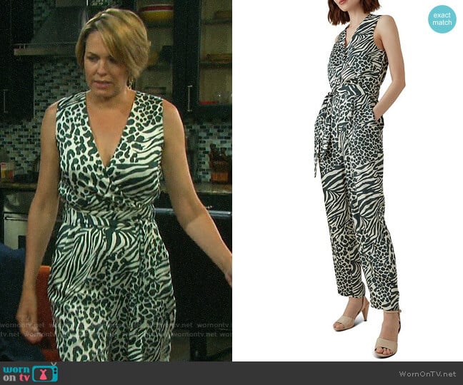 Karen Millen Animal Print Jumpsuit worn by Nicole Walker (Arianne Zucker) on Days of our Lives