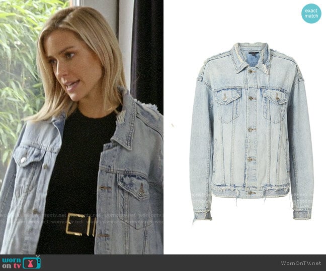 Ksubi Chillz Oversized Ripped Denim Jacket worn by Kristin Cavallari on Very Cavallari