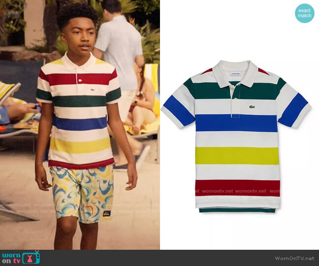 Lacoste Striped Polo Shirt worn by Jack Johnson (Miles Brown) on Black-ish
