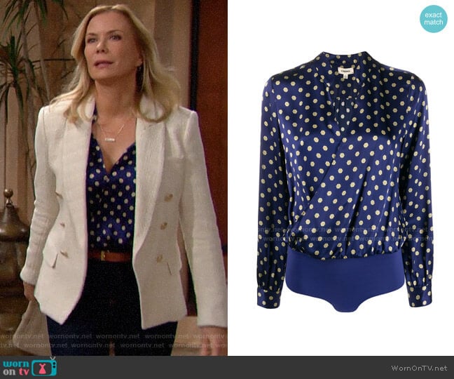 L'Agence Marcella Bodysuit in Oceana Multi Maestro worn by Brooke Logan (Katherine Kelly Lang) on The Bold and the Beautiful