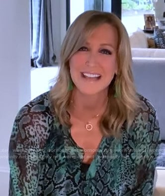 Lara’s green snake print blouse on Good Morning America