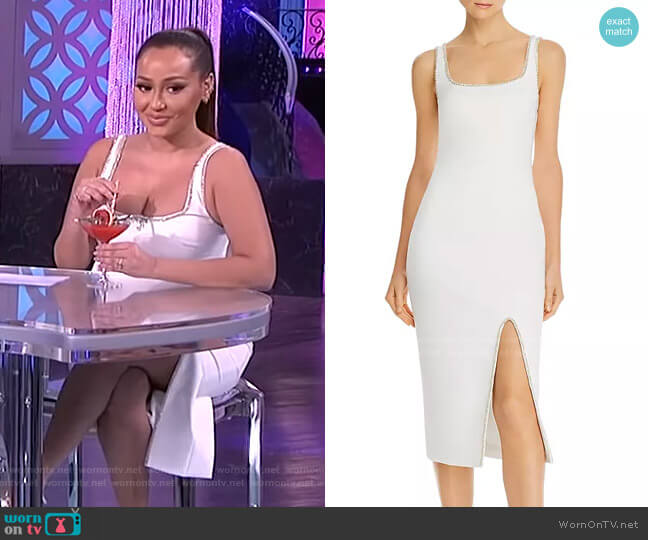 Likely Gisela Bead-Embellished Midi Dress worn by Adrienne Houghton on The Real