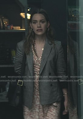 Love’s white floral dress and grey blazer on You