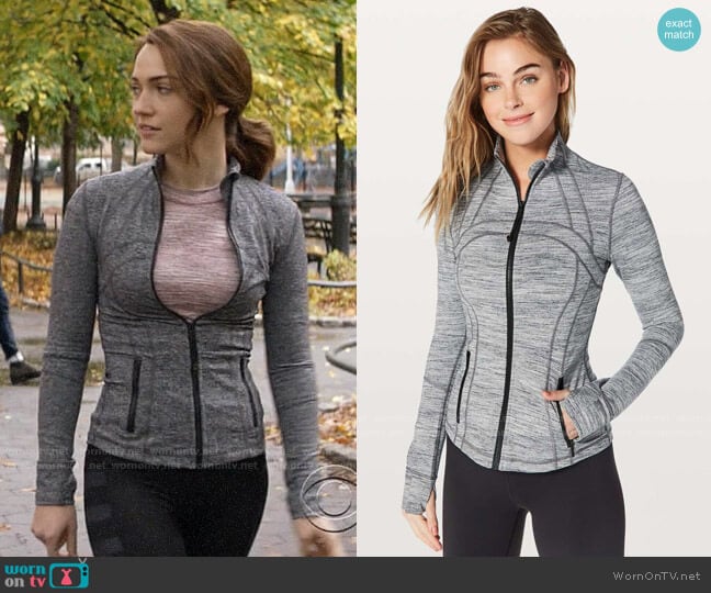 Lululemon Define Jacket in Space Dye Camo Seal Grey Deep Coal worn by Cara Bloom (Violett Beane) on God Friended Me